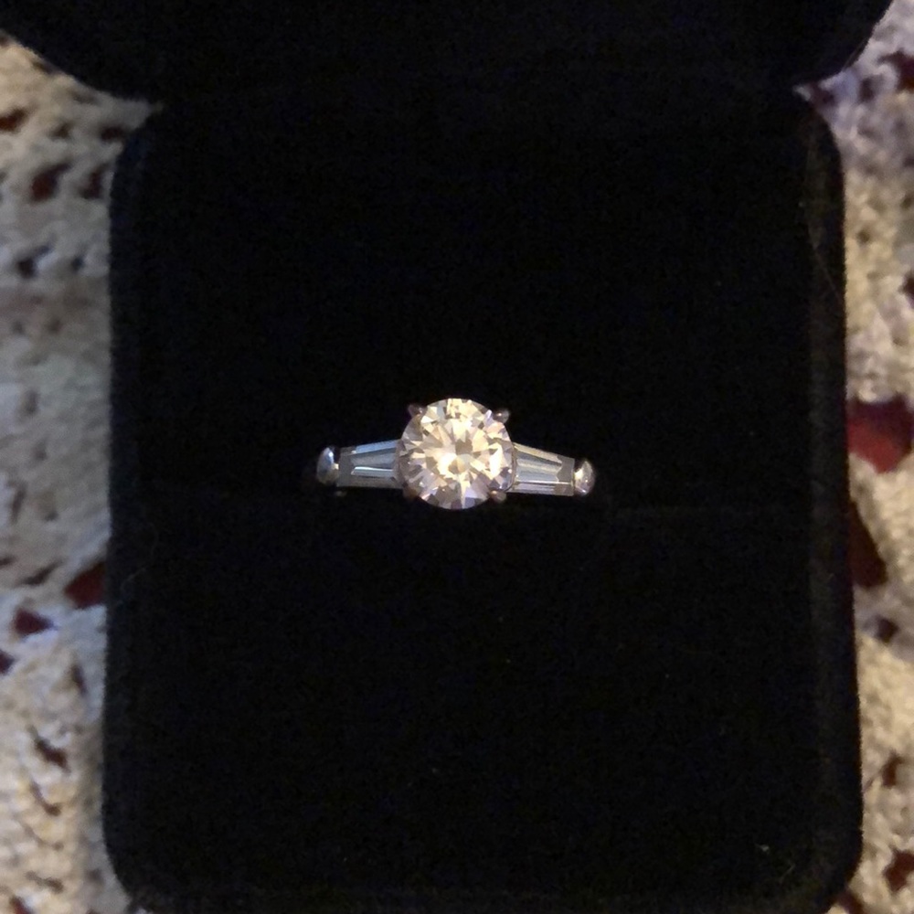 Diamonique™️ Platinum Plated Sterling Ring.